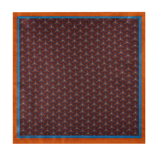Mosiac Pocket Square - Burnt Skywood