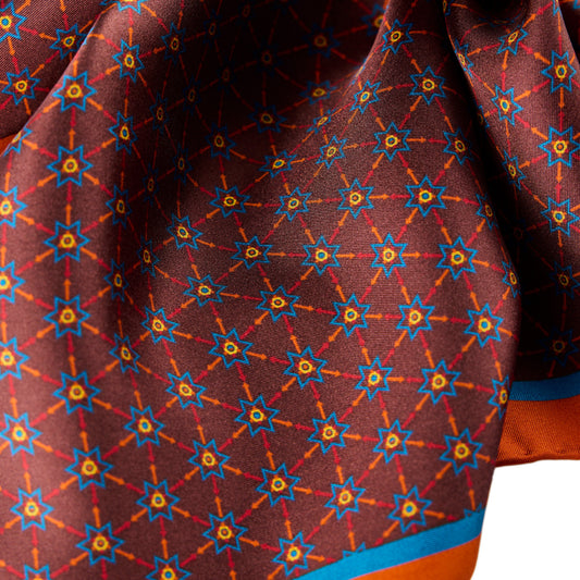 Mosiac Pocket Square - Burnt Skywood